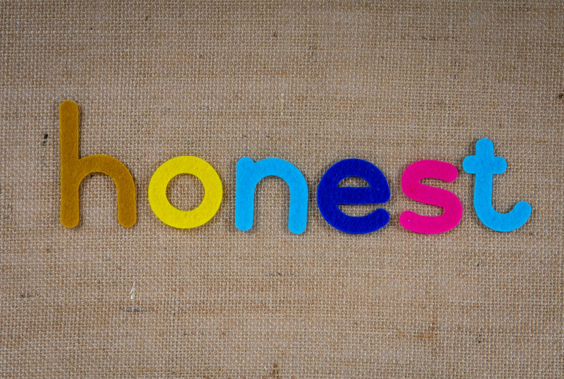 colorful honest text