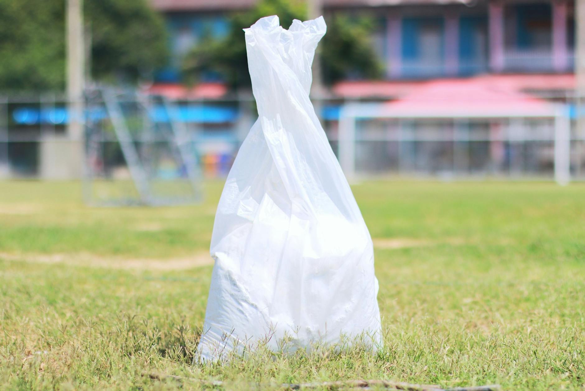 a plastic bag on the ground